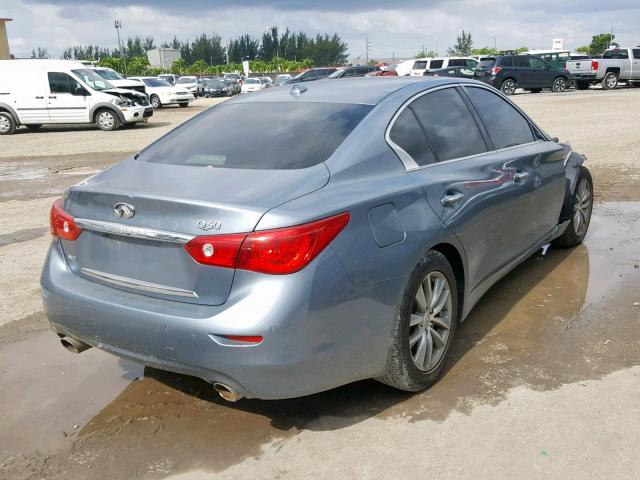 JN1BV7AR7EM682846 - 2014 INFINITI Q50 BASE GRAY photo 4