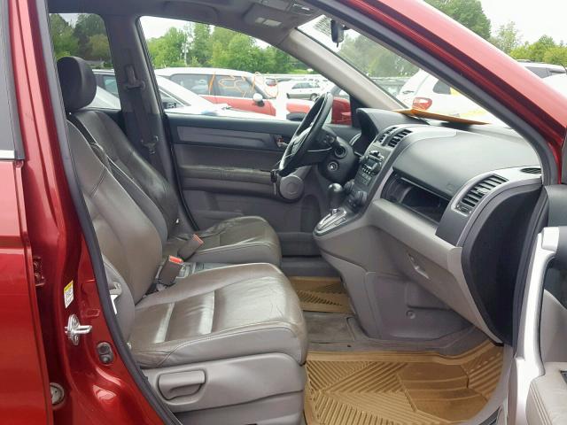 JHLRE48787C015505 - 2007 HONDA CR-V EXL RED photo 5