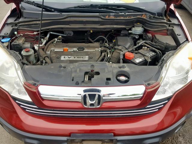 JHLRE48787C015505 - 2007 HONDA CR-V EXL RED photo 7