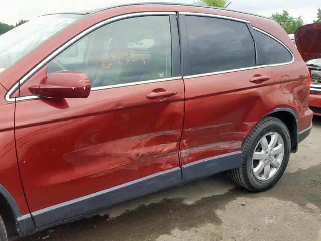 JHLRE48787C015505 - 2007 HONDA CR-V EXL RED photo 9