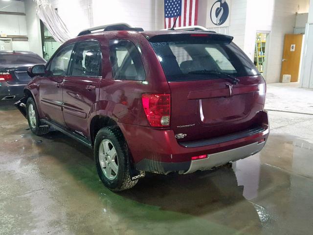 2CKDL43F796251935 - 2009 PONTIAC TORRENT MAROON photo 3