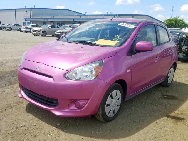 ML32A3HJ4EH010482 - 2014 MITSUBISHI MIRAGE DE PURPLE photo 2