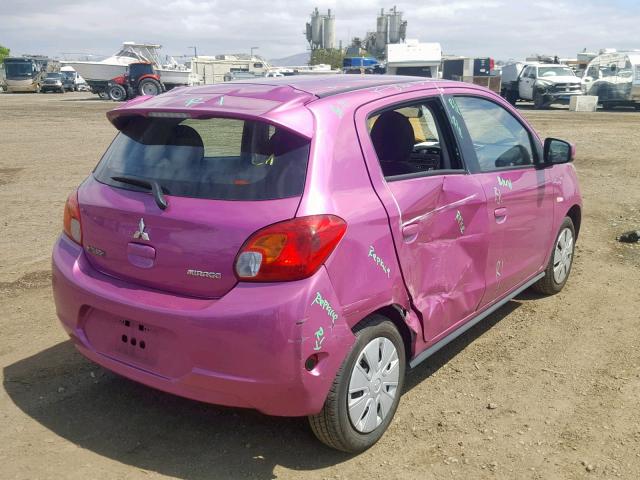 ML32A3HJ4EH010482 - 2014 MITSUBISHI MIRAGE DE PURPLE photo 4