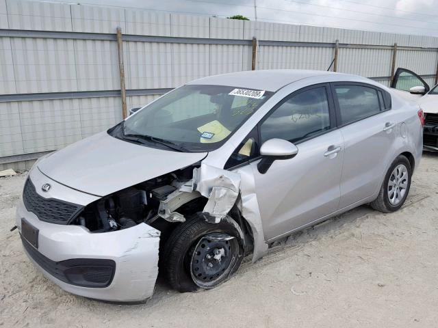 KNADM4A30D6272523 - 2013 KIA RIO LX SILVER photo 2