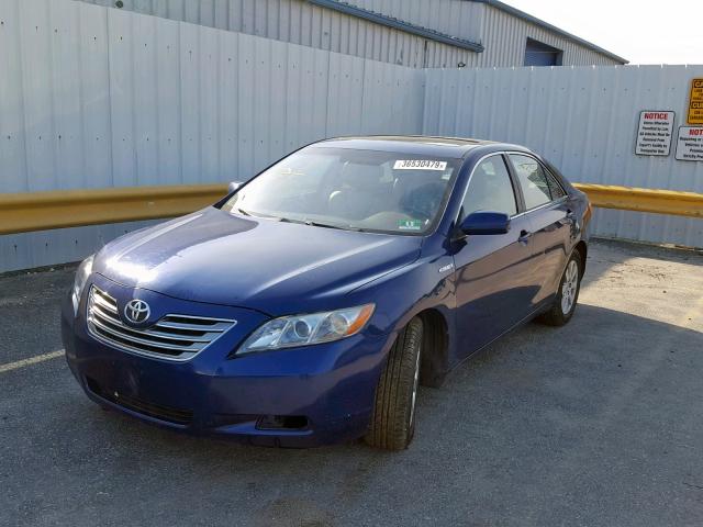 JTNBB46K383047046 - 2008 TOYOTA CAMRY HYBR BLUE photo 2