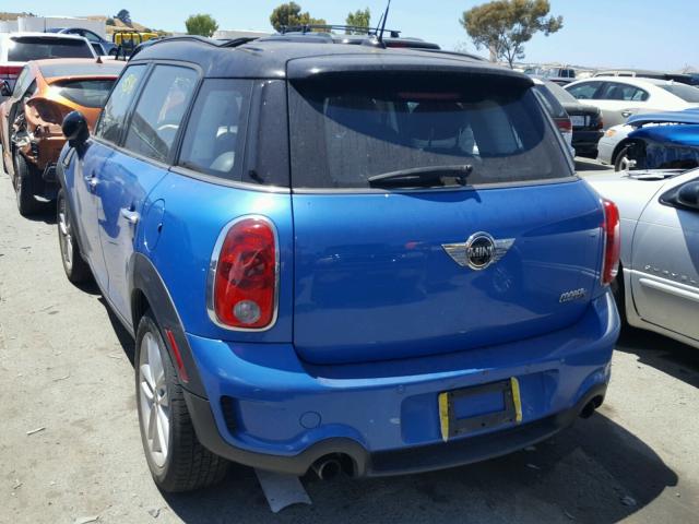 WMWZC3C58CWL83756 - 2012 MINI COOPER S C BLUE photo 3