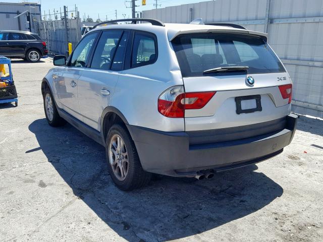 WBXPA73494WC36741 - 2004 BMW X3 2.5I SILVER photo 3