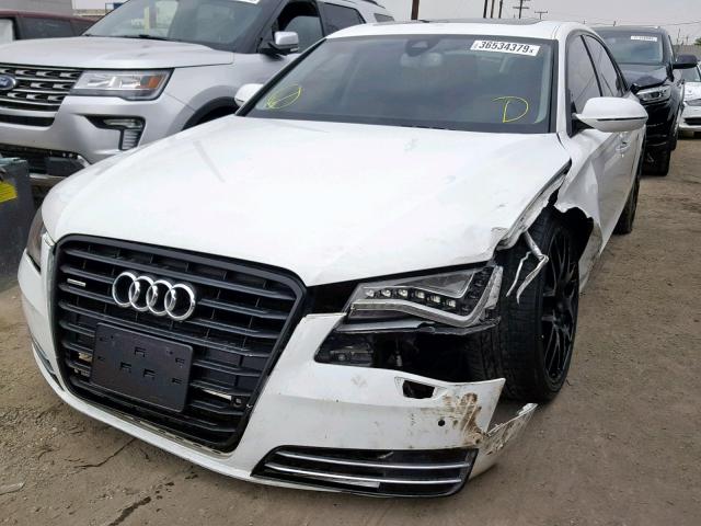 WAURVAFD9BN005810 - 2011 AUDI A8 L QUATT WHITE photo 2