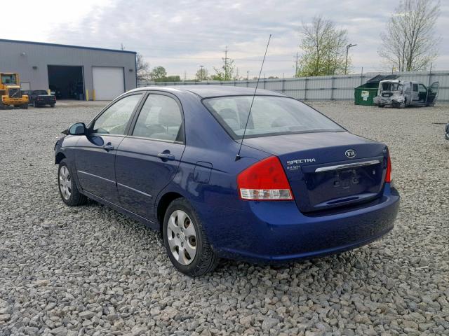 KNAFE221595638058 - 2009 KIA SPECTRA EX BLUE photo 3