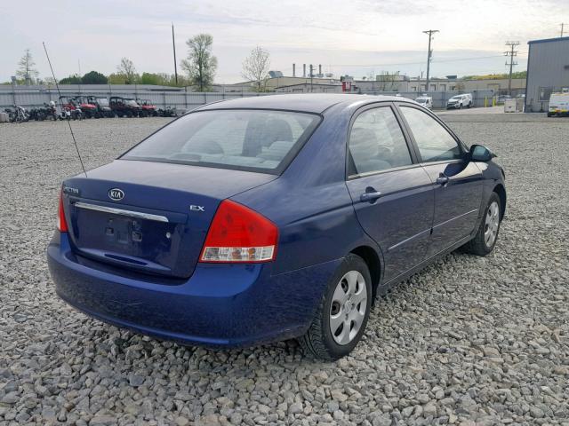 KNAFE221595638058 - 2009 KIA SPECTRA EX BLUE photo 4