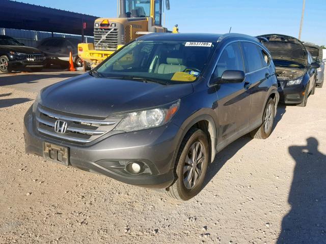 2HKRM4H78DH670909 - 2013 HONDA CR-V EXL GRAY photo 2