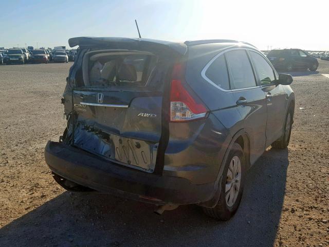 2HKRM4H78DH670909 - 2013 HONDA CR-V EXL GRAY photo 4