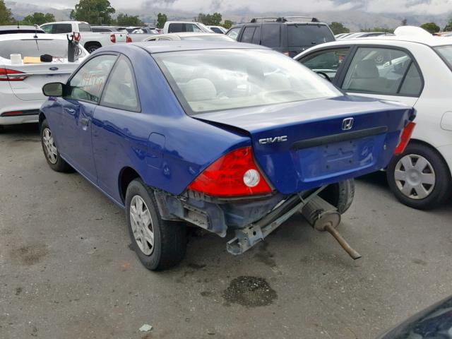 1HGEM22124L081021 - 2004 HONDA CIVIC DX V BLUE photo 3