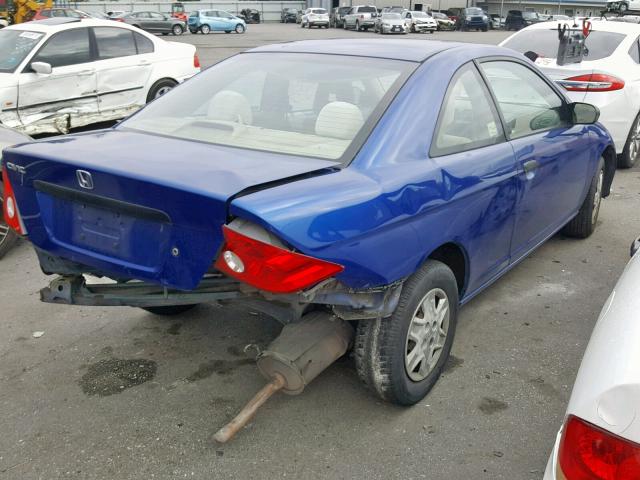 1HGEM22124L081021 - 2004 HONDA CIVIC DX V BLUE photo 4