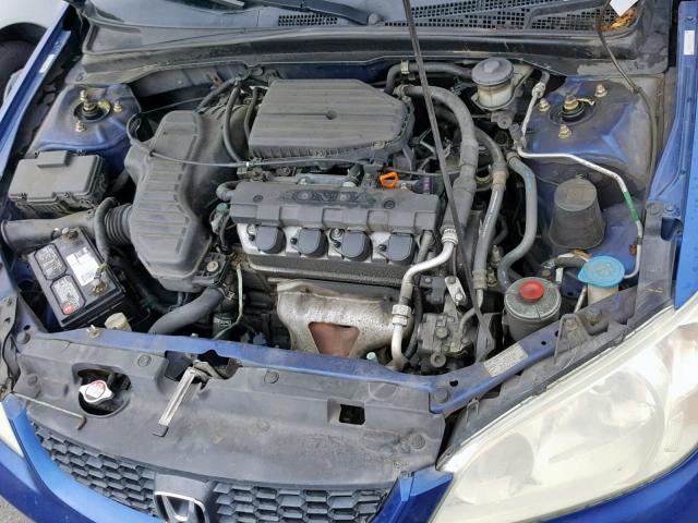 1HGEM22124L081021 - 2004 HONDA CIVIC DX V BLUE photo 7