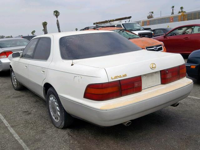 JT8UF11E1M0073091 - 1991 LEXUS LS 400 WHITE photo 3