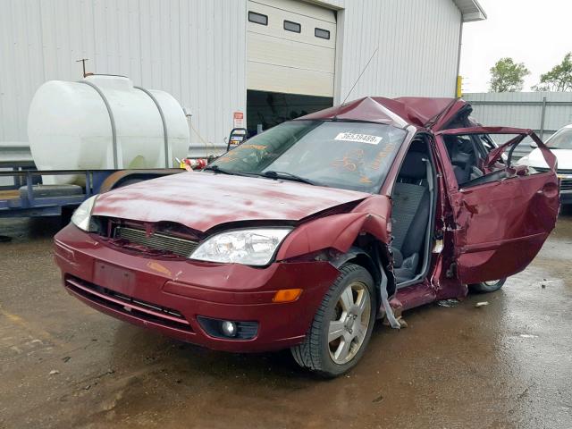 1FAFP34N26W108886 - 2006 FORD FOCUS ZX4 RED photo 2