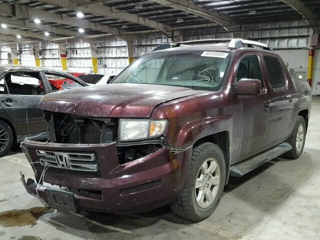 2HJYK16577H535818 - 2007 HONDA RIDGELINE MAROON photo 2