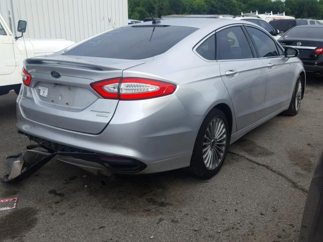 3FA6P0K93ER330813 - 2014 FORD FUSION TIT SILVER photo 4