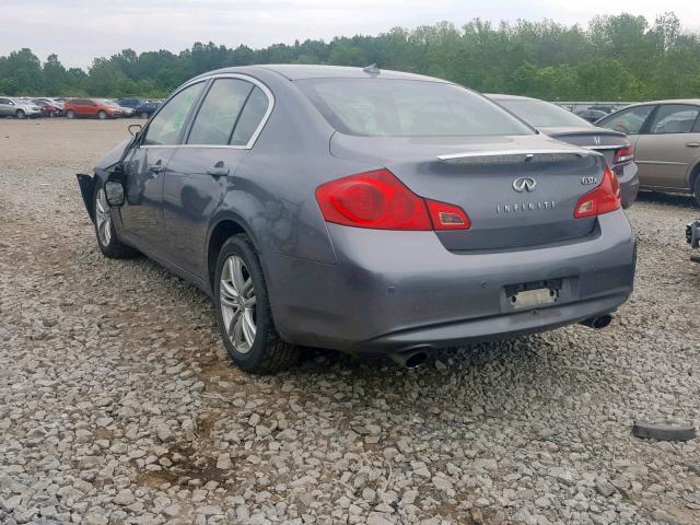 JN1CV6ARXDM764213 - 2013 INFINITI G37 GRAY photo 3