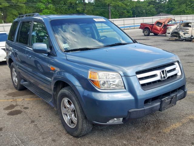 5FNYF28358B000276 - 2008 HONDA PILOT SE BLUE photo 1