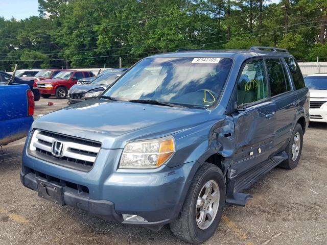 5FNYF28358B000276 - 2008 HONDA PILOT SE BLUE photo 2