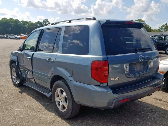 5FNYF28358B000276 - 2008 HONDA PILOT SE BLUE photo 3