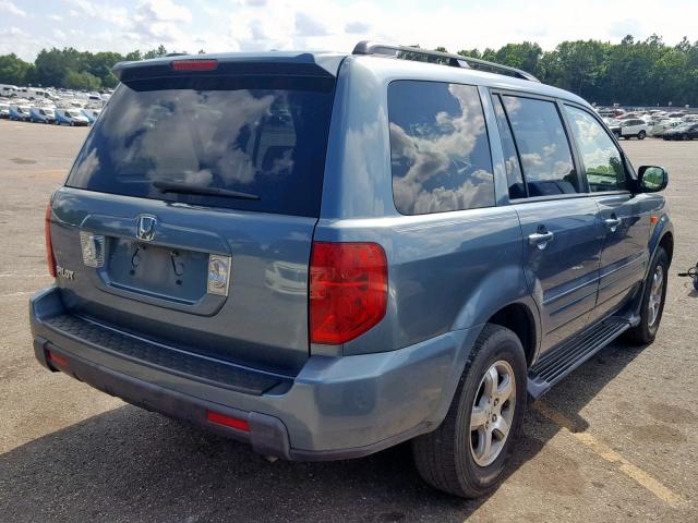 5FNYF28358B000276 - 2008 HONDA PILOT SE BLUE photo 4