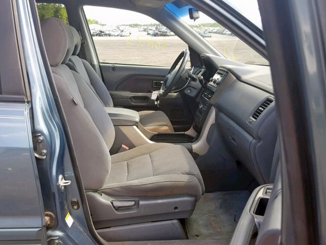 5FNYF28358B000276 - 2008 HONDA PILOT SE BLUE photo 5