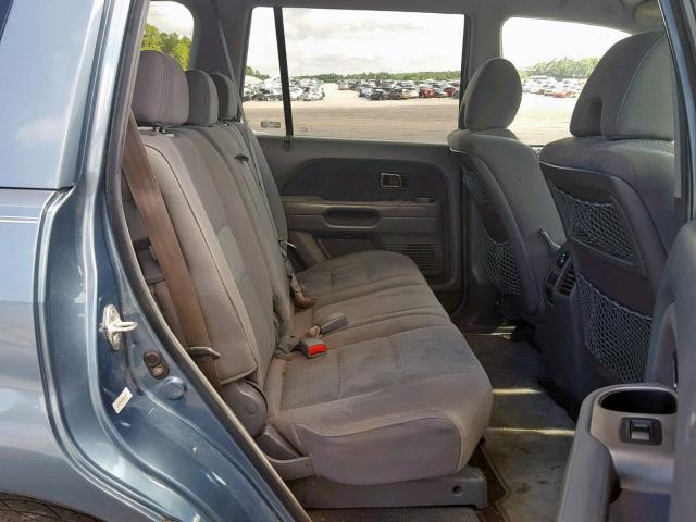 5FNYF28358B000276 - 2008 HONDA PILOT SE BLUE photo 6