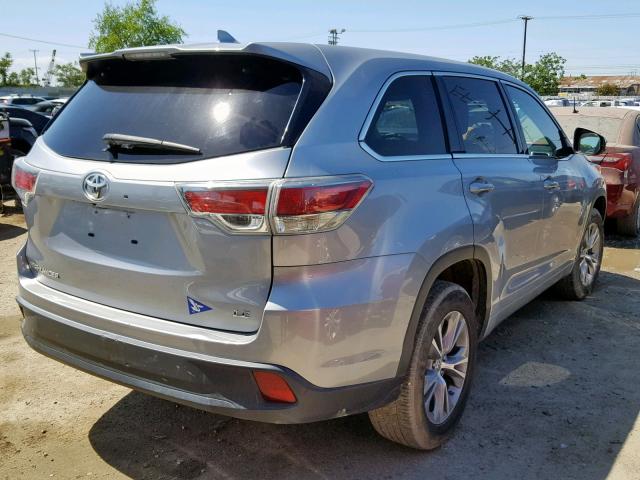 5TDZKRFH0ES020529 - 2014 TOYOTA HIGHLANDER 银色 照片 4