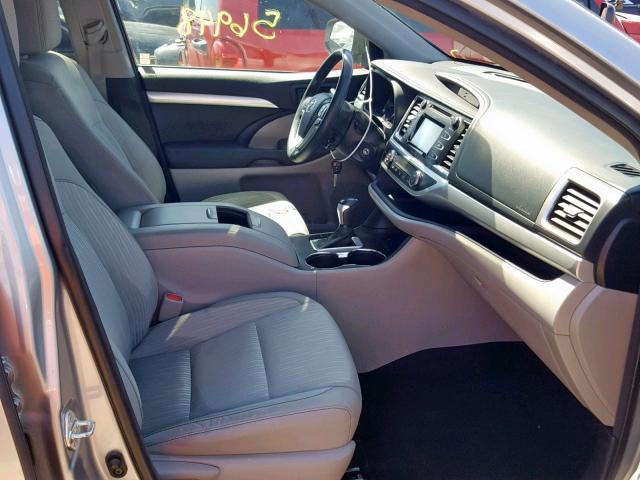 5TDZKRFH0ES020529 - 2014 TOYOTA HIGHLANDER 银色 照片 5