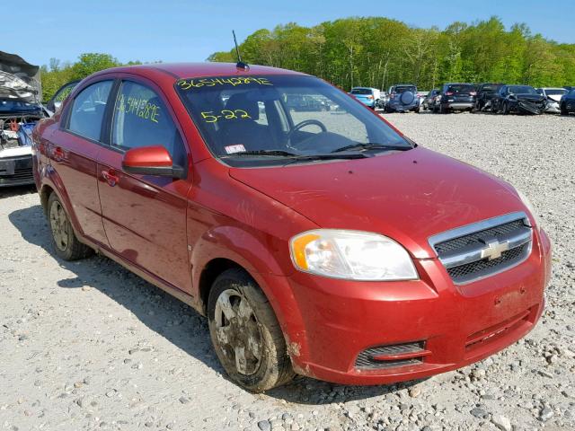 KL1TD56E49B396184 - 2009 CHEVROLET AVEO LS RED photo 1