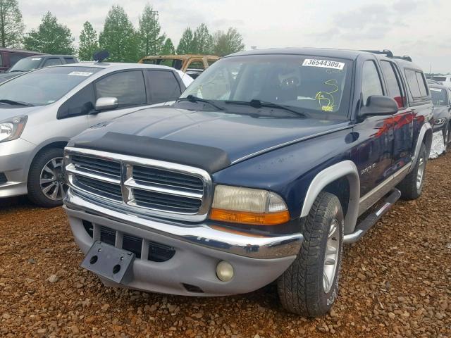 1B7GL2AN51S118370 - 2001 DODGE DAKOTA QUA BLUE photo 2