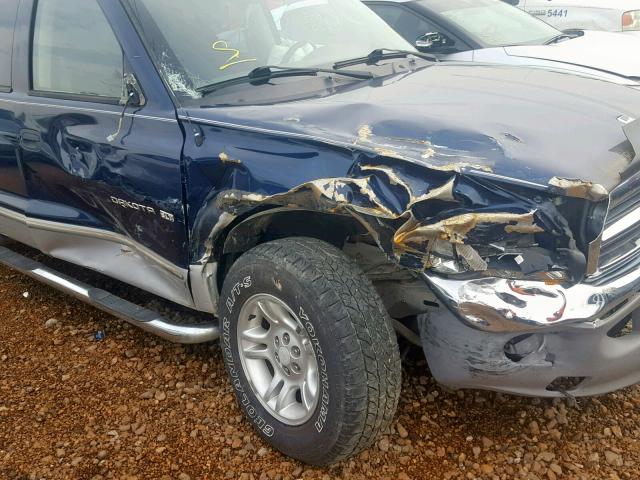 1B7GL2AN51S118370 - 2001 DODGE DAKOTA QUA BLUE photo 9