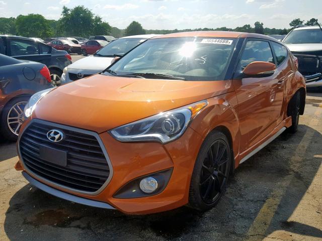 KMHTC6AE2GU283954 - 2016 HYUNDAI VELOSTER T ORANGE photo 2