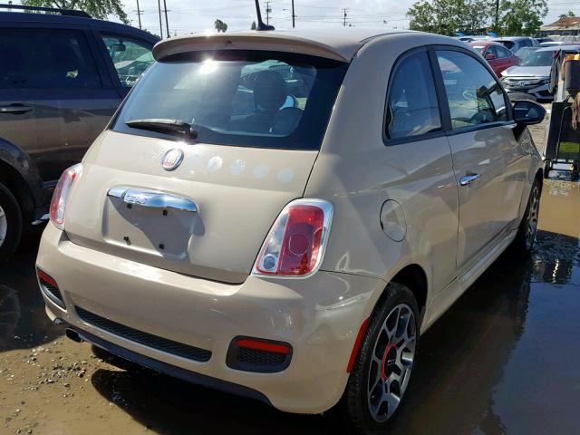 3C3CFFBR6CT103235 - 2012 FIAT 500 SPORT BEIGE photo 4