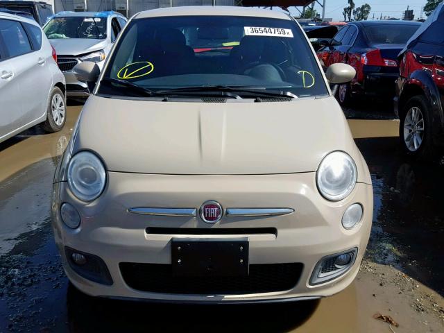 3C3CFFBR6CT103235 - 2012 FIAT 500 SPORT BEIGE photo 9