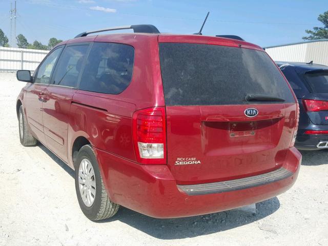 KNDMG4C72C6453793 - 2012 KIA SEDONA LX RED photo 3