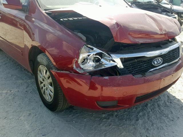 KNDMG4C72C6453793 - 2012 KIA SEDONA LX RED photo 9