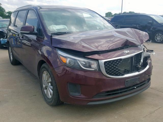 KNDMB5C16F6050226 - 2015 KIA SEDONA LX MAROON photo 1