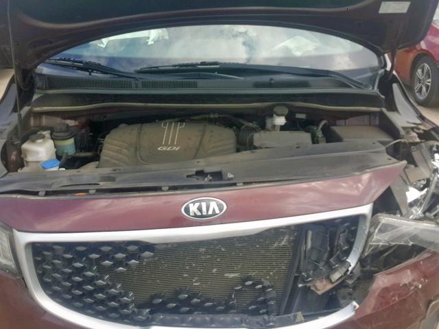 KNDMB5C16F6050226 - 2015 KIA SEDONA LX MAROON photo 7