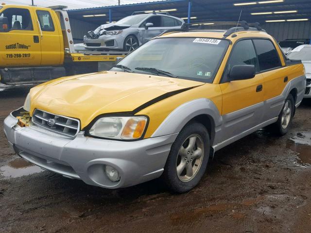 4S4BT62C437111877 - 2003 SUBARU BAJA SPORT YELLOW photo 2