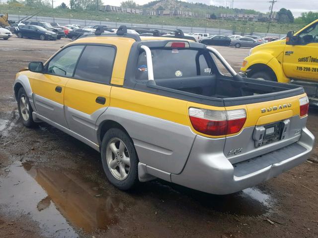 4S4BT62C437111877 - 2003 SUBARU BAJA SPORT YELLOW photo 3