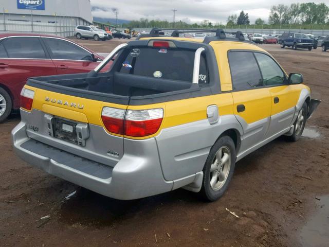 4S4BT62C437111877 - 2003 SUBARU BAJA SPORT YELLOW photo 4