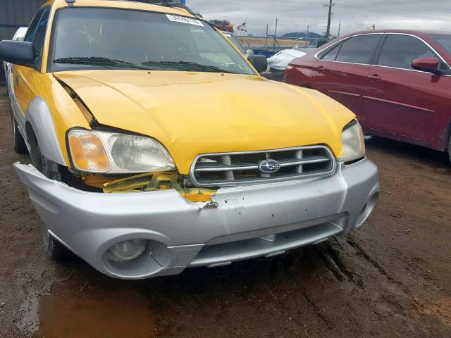 4S4BT62C437111877 - 2003 SUBARU BAJA SPORT YELLOW photo 9