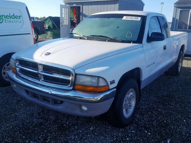 1B7GL22X8XS252623 - 1999 DODGE DAKOTA WHITE photo 2