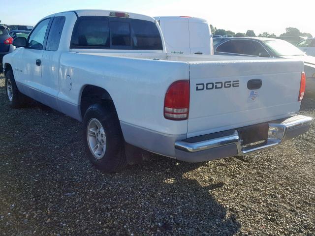 1B7GL22X8XS252623 - 1999 DODGE DAKOTA WHITE photo 3