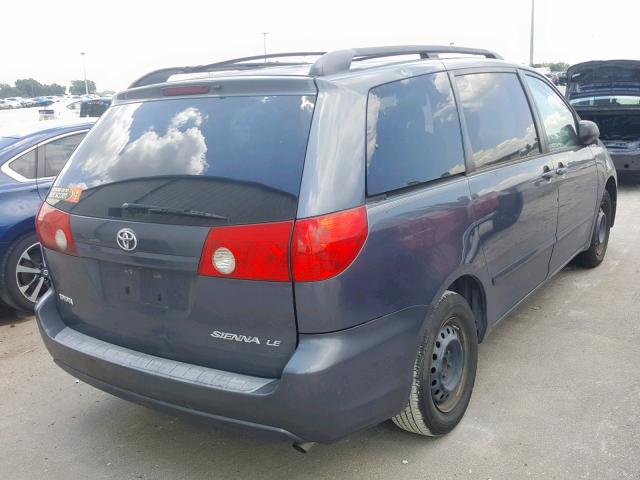 5TDZK23C27S014346 - 2007 TOYOTA SIENNA CE BLUE photo 4