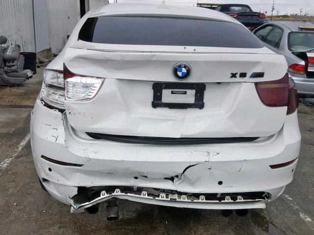 5YMGZ0C54CLK14964 - 2012 BMW X6 M WHITE photo 9